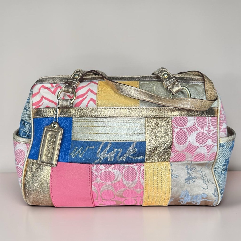 RARE 2011 COACH POPPY PATCHWORK SATCHEL New York D1171-F17164 Vintage Y2K